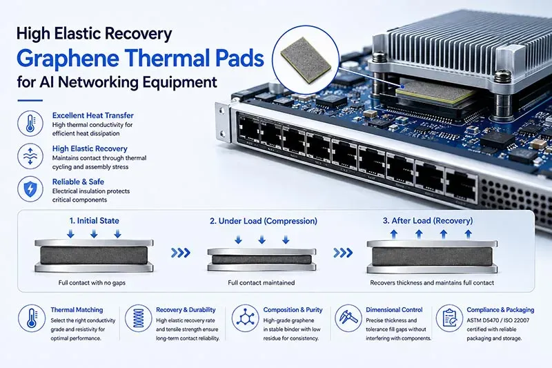 High Elastic Recovery Graphene Thermal Pads for AI Networking Equipment